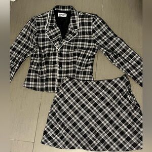 Vintage Alyn Paige Plaid Jacket and Skirt Set